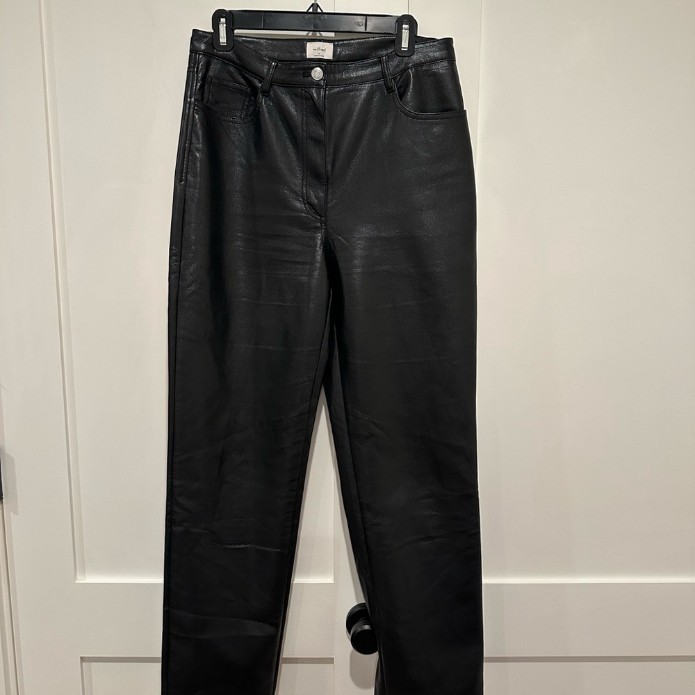 Aritzia Black Faux Leather Pants